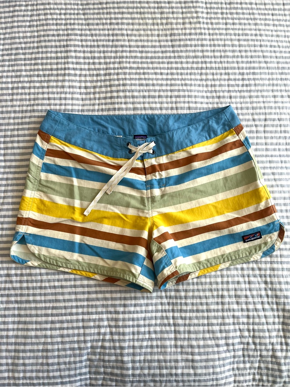 Patagonia Women’s Multicolor Striped Board Shorts - Blue Waist